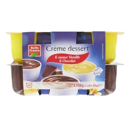 [719286] CREME DESSERT CHOCOLAT ET VANILLE BF POT 12 X 115G