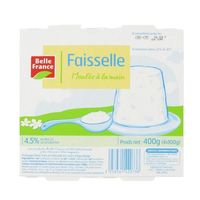 [678284] FAISSELLE 4.5% MG BF POT 4 X 100 G