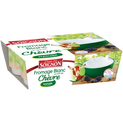 [566646] Fromage blanc au lait de chèvre nature 4x100g Soignon