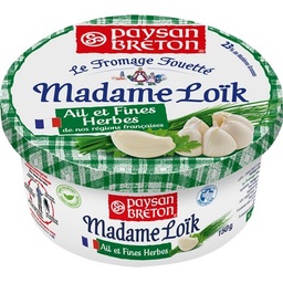[593665] Fromage Fouetté Ail et fines herbes De nos régions françaises Le fromage Fouetté Madame Loïk Pot de 150 g