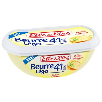 [689125] ELLE & VIRE BEURRE DOUX LEGER 41%MG BARQUETTE 250G