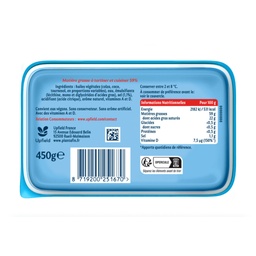 [691865] PLANTA FIN Margarine Sans Huile de Palme & 100% végétal Demi-sel 450g