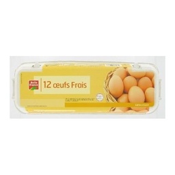 [663203] OEUF FRAIS CALIBRE MOYEN X 12 BF BOITE