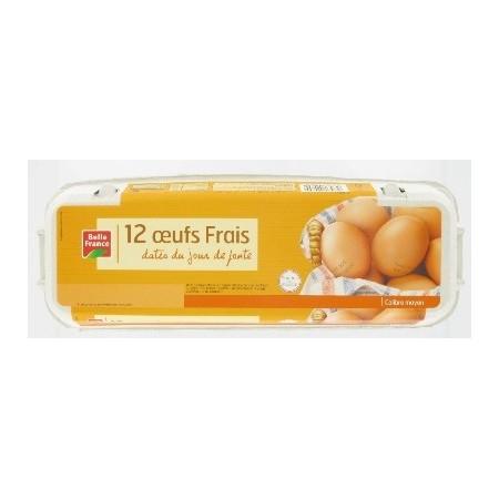 [663260] OEUF FRAIS DJP CALIBRE MOYEN X 12 BF BOITE