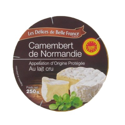 [504829] CAMEMBERT DE NORMANDIE AU LAIT CRU DBF BOITE 250 G