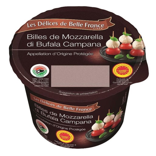 [573246] MOZZARELLA DI BUFALA AOP BILLES DBF POT 120 G