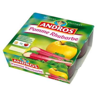 [938142] Andros Compote Pomme Rhubarbe 4x100g