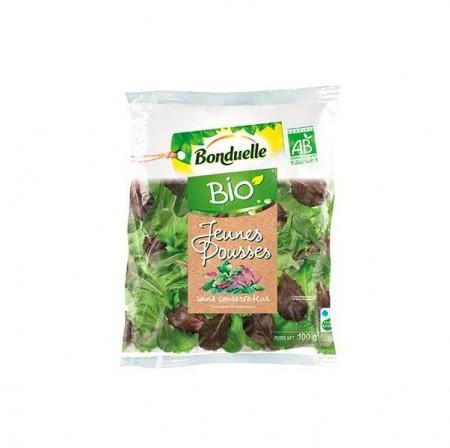 [873869] Salade Bonduelle jeunes pousses mélange bio   100g