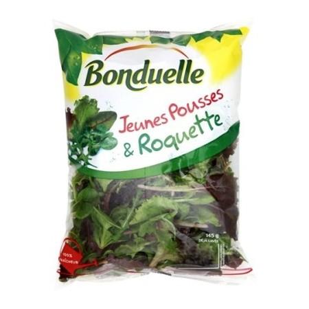 [848564] Salade Bonduelle 4 saveurs gourmandes roquette mâche chicorée rouge et frisée   145g