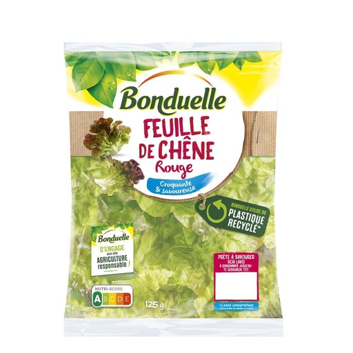 [863001] Salade Bonduelle feuille chêne rouge   125g