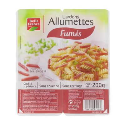 [930263] LARDON ALLUMETTE FUME BF BARQ SECABLE 2 X 100 G