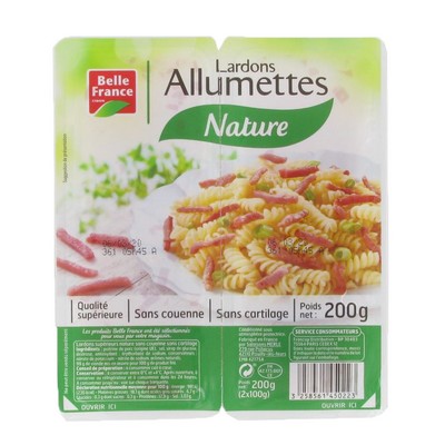[861906] LARDON ALLUMETTE NATURE BF BARQ SECABLE 2 X 100 G
