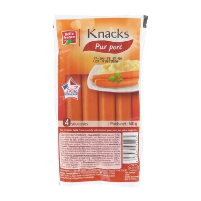 [929786] SAUCISSES DE STRASBOURG KNACKS X 4 BF 140 G 