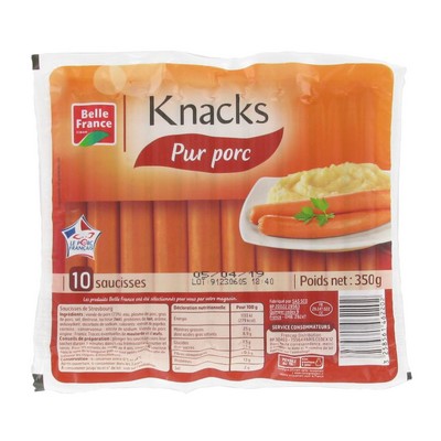 [929729] SAUCISSES DE STRASBOURG KNACKS X 10 BF 350 G 