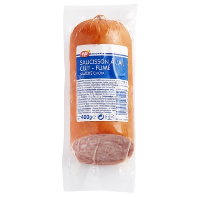 [919324] SAUCISSON A L AIL FUME EP FILM 400 G