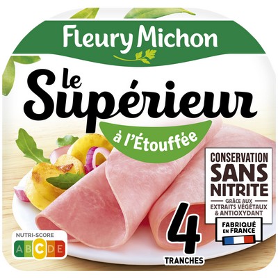 [959783] 4 tr. Jambon LE SUPERIEUR A l'étouffée Conservation Sans Nitrite