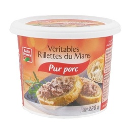 [933861] RILLETTE DU MANS VERITABLES PUR PORC BF POT 220 G