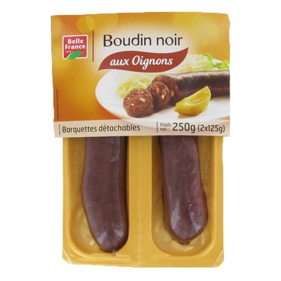 [916544] BOUDIN NOIR AUX OIGNONS X 2 BF BARQUETTE 250 G