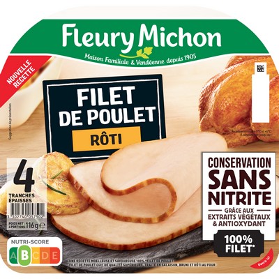 [862482] 4 tr. EPAISSES FILET de POULET Rôti Conservation Sans Nitrite