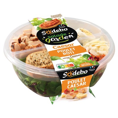 [543348] SODEBO SALADE GARDEN 240G CAESAR POULET CAESAR