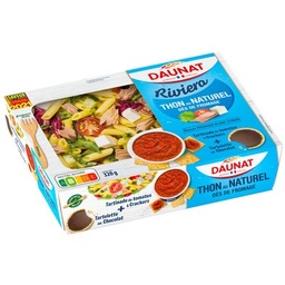 [937961] PLATEAU RIVIERA Thon au naturel crudités sauce vinaigrette citron - Tartinade Boursin® DAUNAT 320g