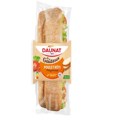 [954867] BAGUETTE LE GOUTEUX POULET ROTI MAYONNAISE DAUNAT 220G