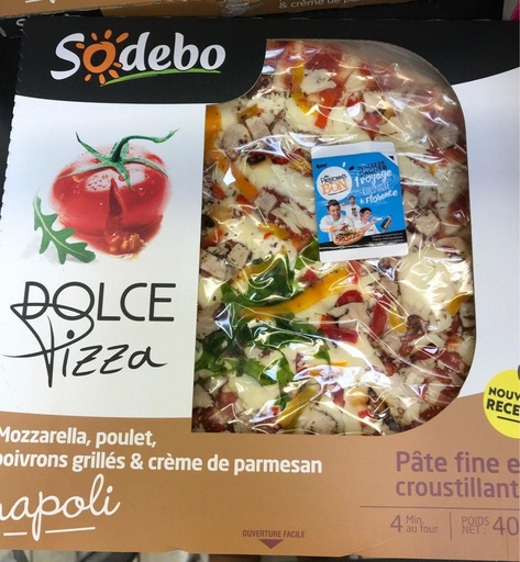 [700823] SODEBO DOLCE PIZZA 400G NAPOLI MOZZARELLA POULET POIVRON