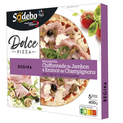 [585026] SODEBO DOLCE PIZZA 400G REGINA MOZZARELLA JAMBON CHAMP