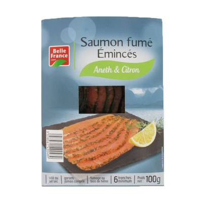 [912261] EMINCE DE SAUMON FUME ANETH CITRON BF BARQ 100G
