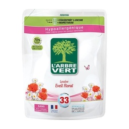 [701441] L'Arbre Vert Recharge Lessive Ecolabel Eveil Floral - Hypoallergénique - 34 Lavages - 94% d'ingrédients d'origine naturelle - 1,53L