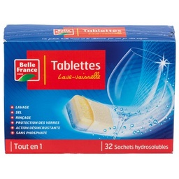 [760066] Belle France Tablettes Lave Vaisselle Tout en 1 - 32 Lavages (sachet hydrosoluble)