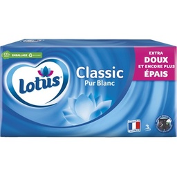 [582965] Boite Mouchoirs Lotus Classic+ Pur Blanc x80