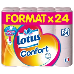 [860965] Papier toilette Lotus Confort Rose x24