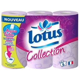 [854042] Papier toilette Lotus Confort Collection Lilas ou Blanc x6