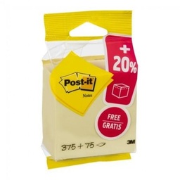 [802769] Cube « Eco » jaune pastel 76 x 76 mm + 20 % gratuit soit 375 + 75 feuilles