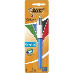 [867382] BIC 4 Couleurs Original Stylo-Bille Rétractable Pointe Moyenne (1,0 mm) - Blister de 1