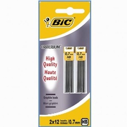 [867564] BIC Mines Graphite - 0,7 mm HB -Blister de 2 Etuis de 12 Mines