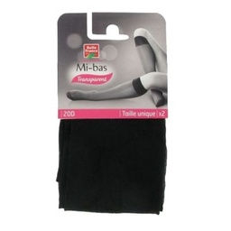 [602607] SHEER KNEE-HIGH STOCKINGS 20D - BLACK - ONE SIZE