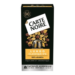 [062943] X10 ALUMINIUM LUNGO COFFEE CAPS CARTE NOIRE