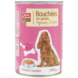 [619247] BOUCHEE GELEE CHIEN AGNEAU DINDE BF BOITE 1/2 400G