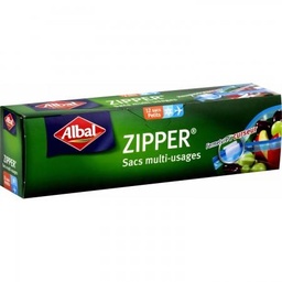 [533125] Sacs multi-usages Zipper  Fermeture à curseur Petit Modèle 1L x12 ALBAL