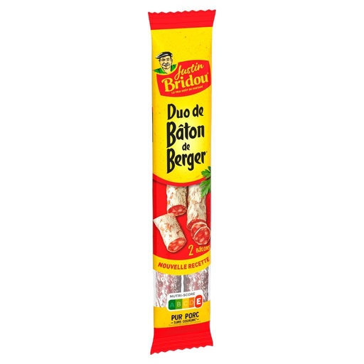 [833582] DUO DRIED SAUSAGE 100G BATON BERGER