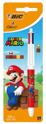 [800763] BIC 4 Couleurs JO Paris 2024 Stylos-Bille Rétractables Pointe moyenne (1,0 mm) - Corps Décors Assortis - 4 Designs Sans Choix Possible - Blister de 1