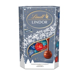 [885640] LINDT Cornet Lindor Assorti Edition de Noël 337g