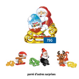 [885806] KINDER CHOCOLATE FIGURE 75G WITH SURPRISE SANTA CLAUS