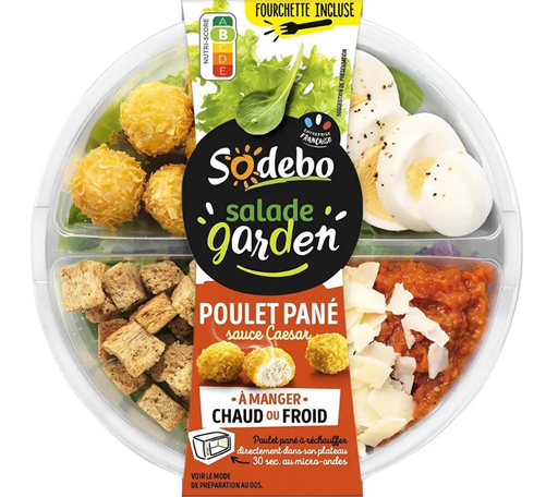 [845065] SODEBO SALADE GARDEN 240G POULET PANE
