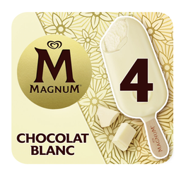 [998187] Magnum Glace Bâtonnet Chocolat Blanc 4x100ml