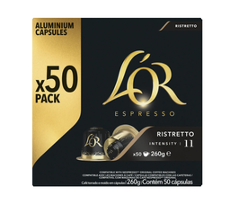 [060426] L OR ESPRESSO RISTRETTO CAFE EN CAPSULES X 50 (INTENSITE 11) - 260 GR