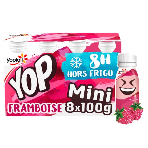 [643700] YAB MINI YOP AROMATISE FRAMBOISE 100GX8