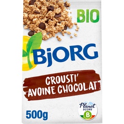[082065] BJORG CRISPY OAT CHOCOLATE CEREALS 500G ORGANIC